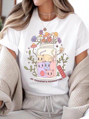 Cat Therapy T-shirt, Mental Health Cat Shirt, Cat Tee